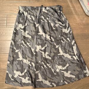 Express Gray Camouflage A-Line Skirt